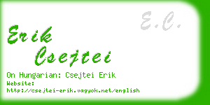 erik csejtei business card